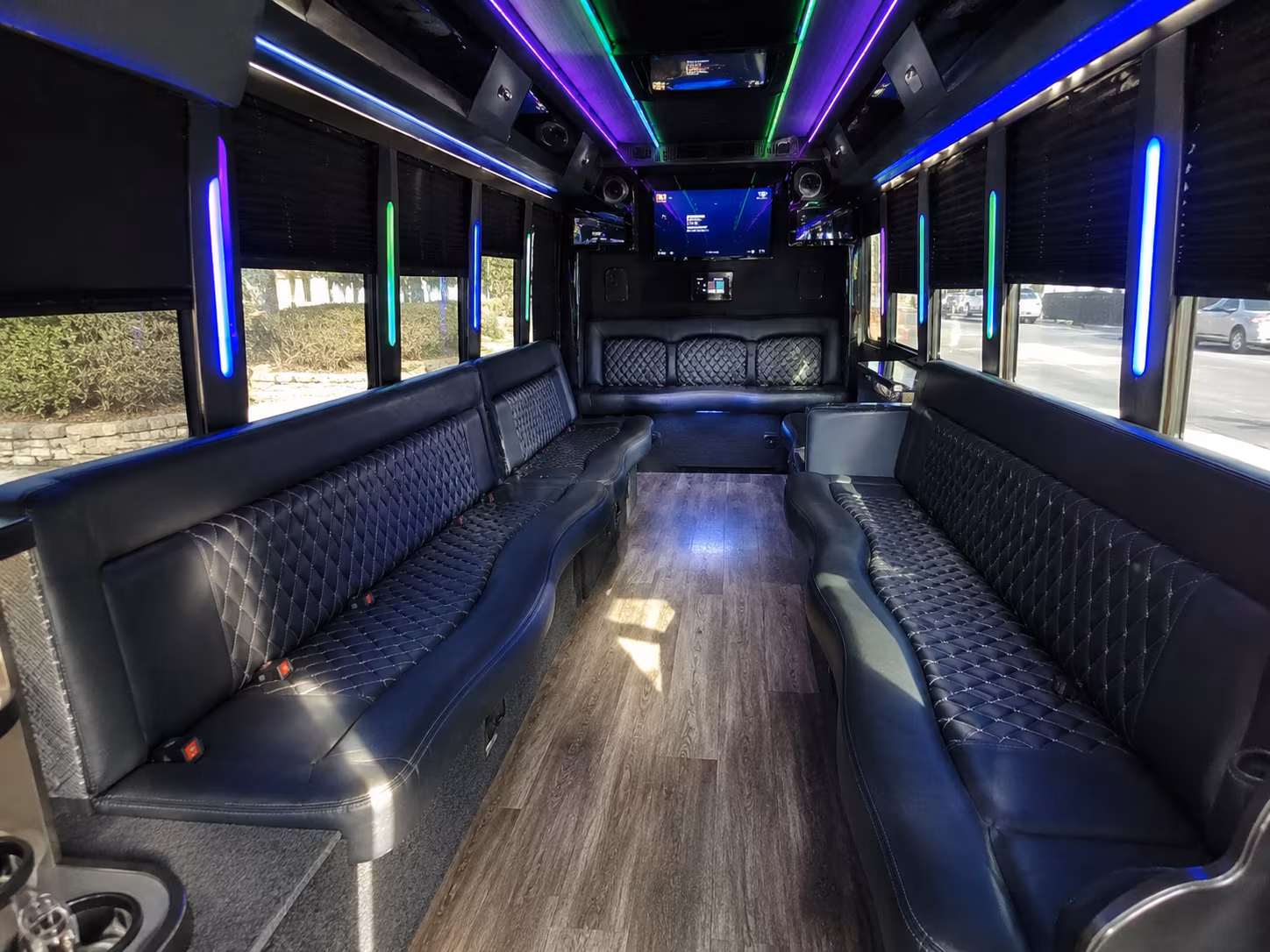 brea 15 passenger party bus interior