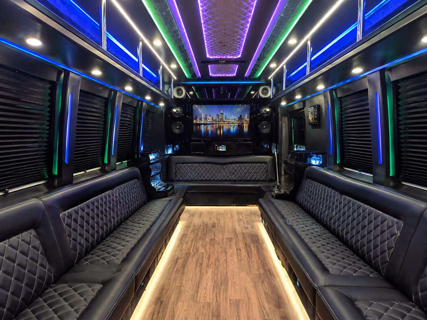 brea 25 passenger party bus interior
