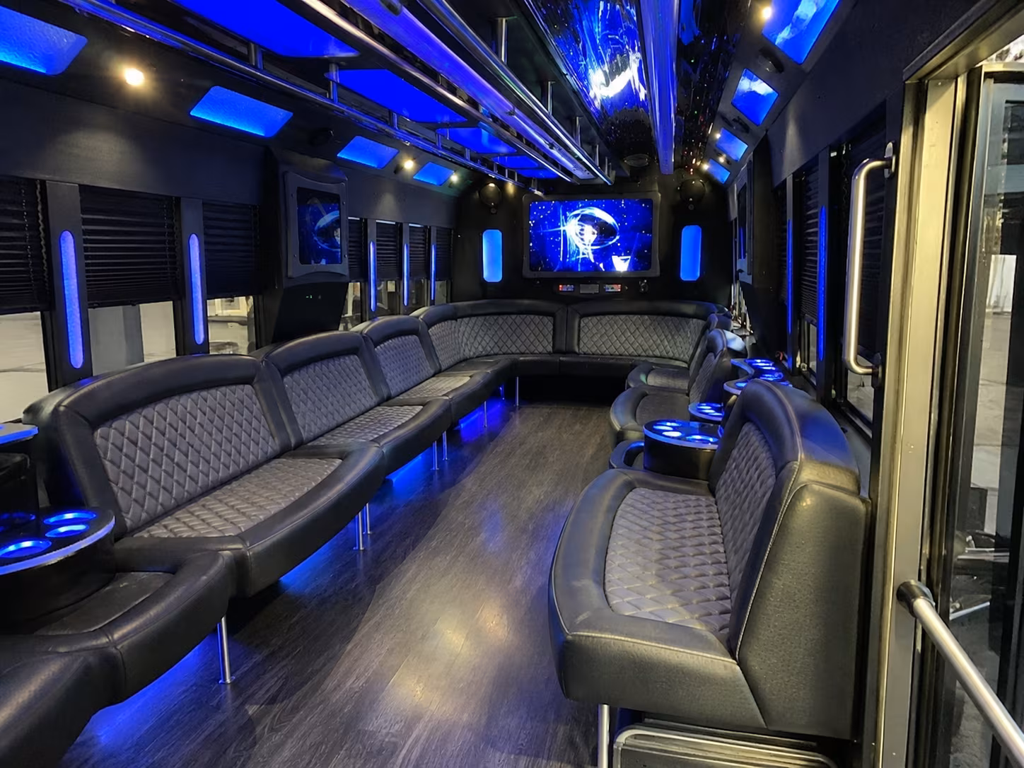 brea 28 passenger party bus interior