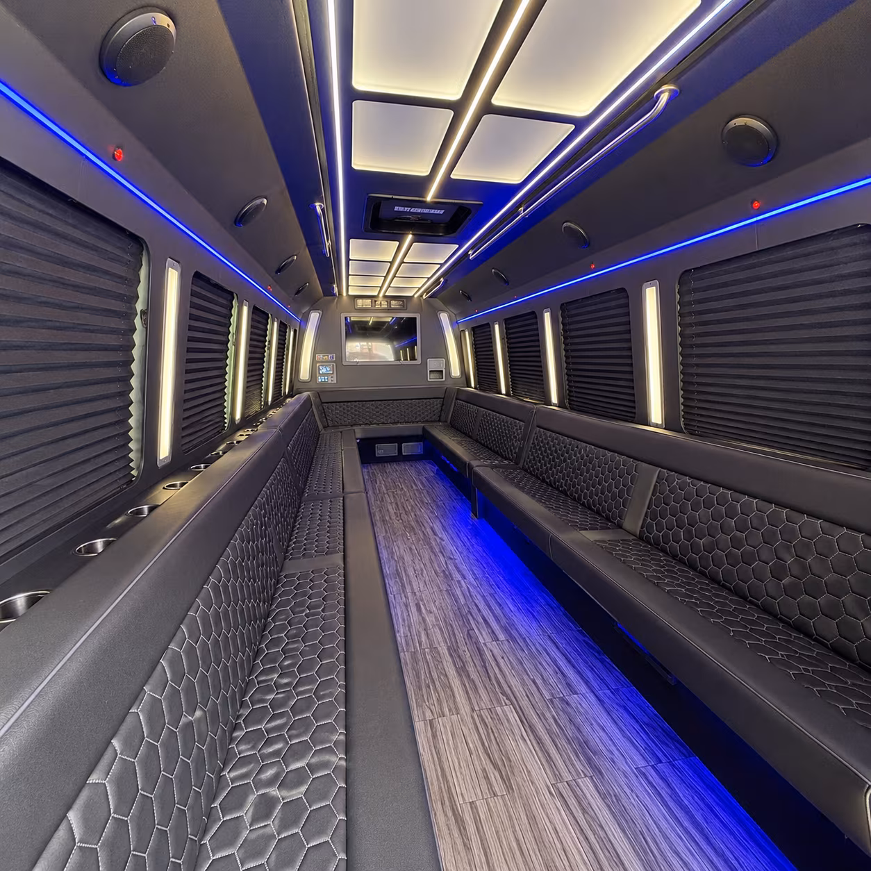 brea 30 passenger party bus interior