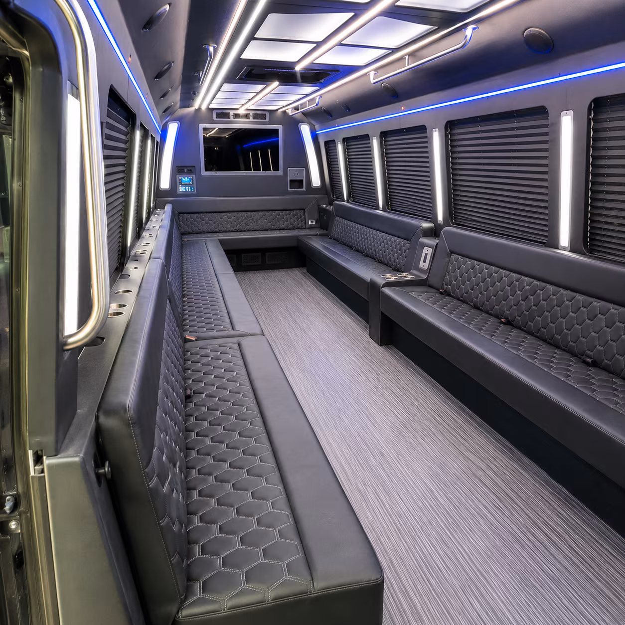 brea 40 passenger party bus interior