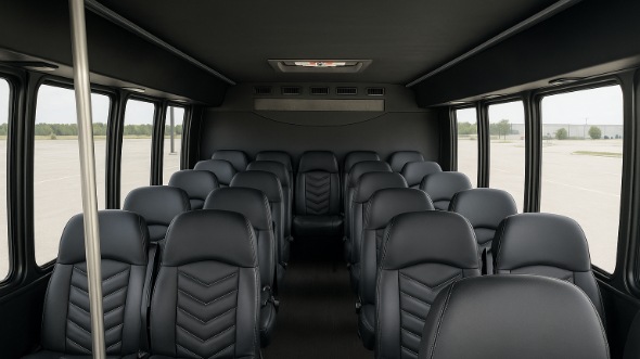 Interior of Charter Bus Company Garden Grove's 20 Passenger Mini bus in Garden Grove