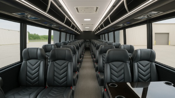 Interior of Charter Bus Company Garden Grove's 28 Passenger Mini bus in Garden Grove