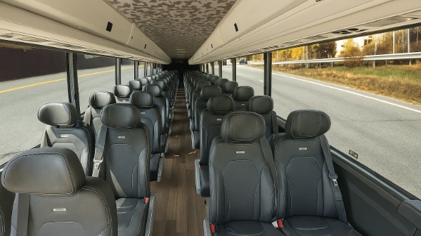 Interior of Charter Bus Company Brea's 35 Passenger Minibus in Brea
