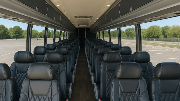Interior of Charter Bus Company Garden Grove's 50 Passenger Charter Bus in Garden Grove