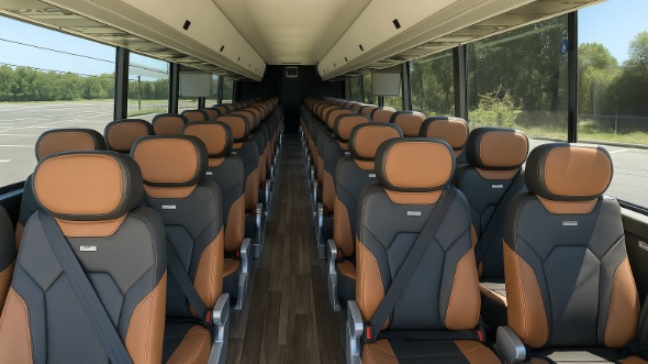 brea 55 passenger charter bus inside